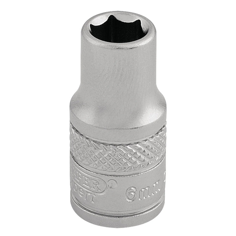 Draper Expert Socket, 1/4" Sq. Dr., Chrome Vanadium Steel