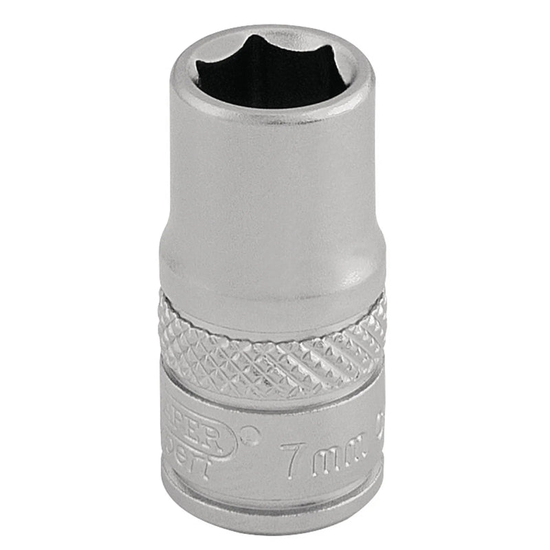 Draper Expert Socket, 1/4" Sq. Dr., Chrome Vanadium Steel
