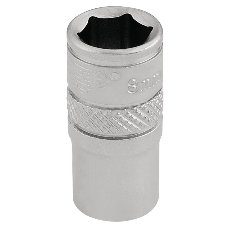 Draper Expert Socket, 1/4" Sq. Dr., Chrome Vanadium Steel