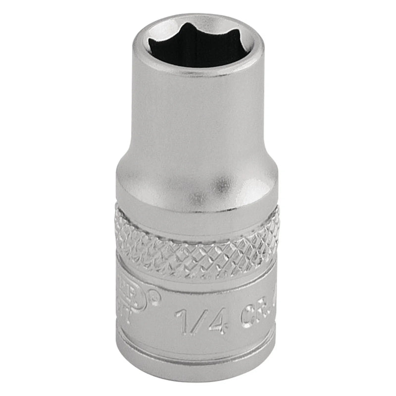 Draper Expert Socket 1/4" Sq. Dr. 6 Point Chrome Vanadium Steel