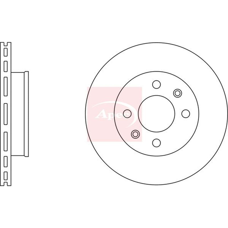 Apec 2 x Vented Front Brake Discs DSK2271