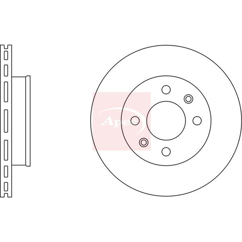 Apec 2 x Vented Front Brake Discs DSK2271