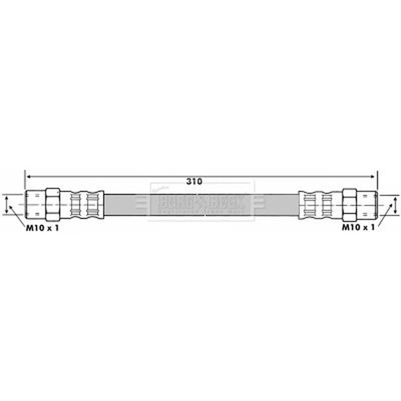 Borg & Beck Brake Hydraulic Hose Line Front Left BBH6050