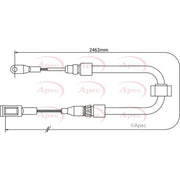 Apec Handbrake Cable Front CAB1283