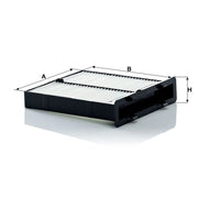 MANN-FILTER Cabin Air Filter (Pollen Filter) behind the glove CU 21 004
