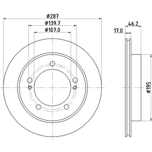 Mintex 2 x Front Brake Discs MDC1014