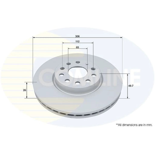 Comline 2 x Internally Vented Front Brake Discs ADC5105V