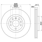 DON 2 x Internally Vented Front Brake Discs PCD14872