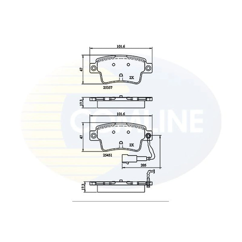 Comline 4 x Rear Brake Pad Set CBP21528
