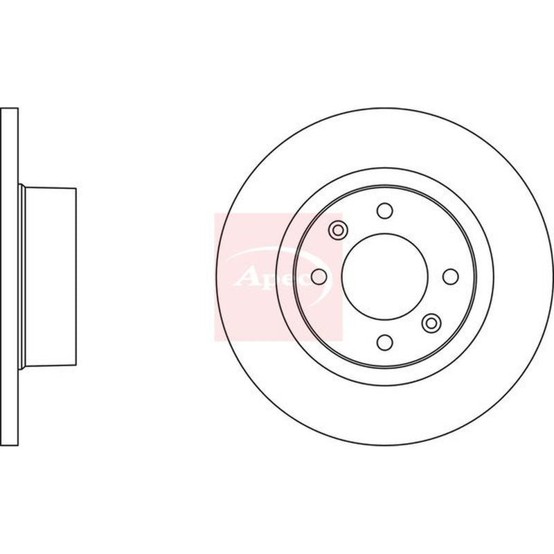 Apec 2 x Solid Rear Brake Discs DSK2097