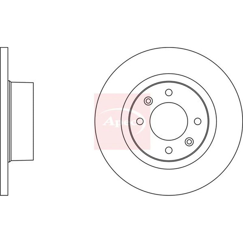 Apec 2 x Solid Rear Brake Discs DSK2097