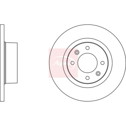 Apec 2 x Solid Rear Brake Discs DSK2097