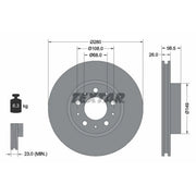Textar 2 x Vented Front Brake Discs 92055400