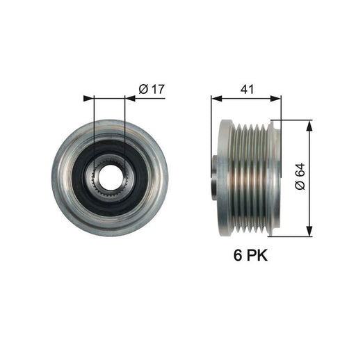 Gates Alternator Overrunning Freewheel Clutch OAP7162