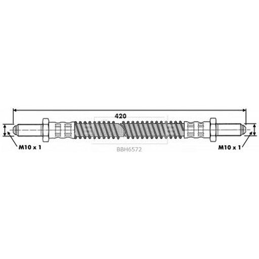 Borg & Beck Brake Hydraulic Hose Line Front Left BBH6572