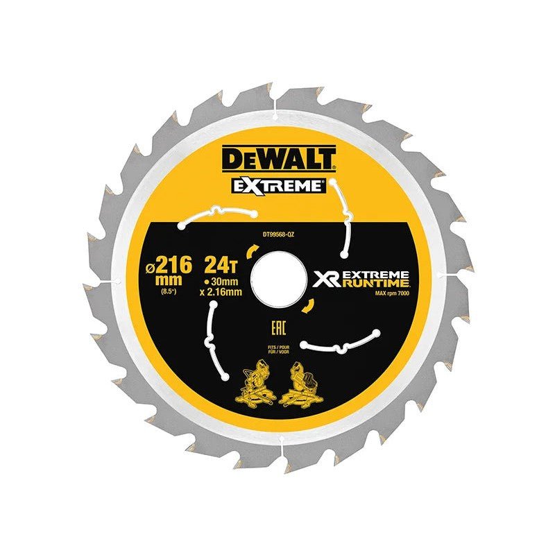 DEWALT Power Tools XR FlexVolt Circular Saw Blade 216 x 30mm x 24T - DT99568-QZ