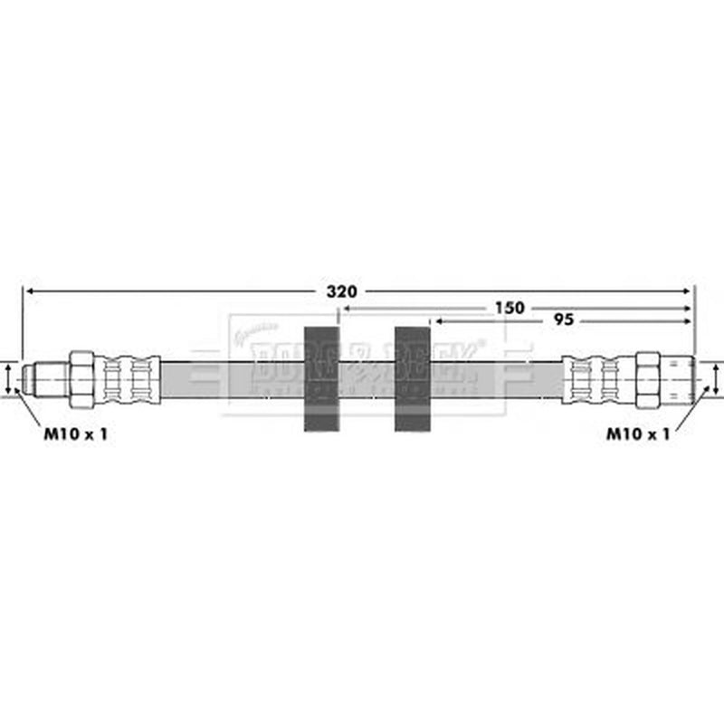 Borg & Beck Brake Hydraulic Hose Line Front Left BBH6416