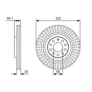 Bosch 2 x Vented Brake Discs 0 986 479 S30