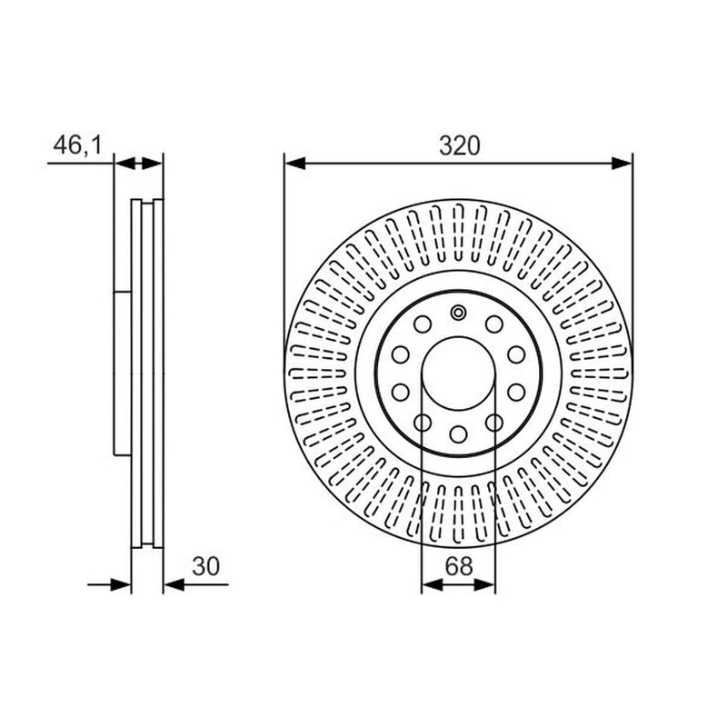 Bosch 2 x Vented Brake Discs 0 986 479 S30