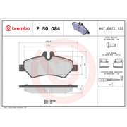 Brembo 4 x Rear Brake Pad Set P50084