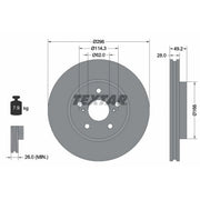 Textar 2 x Vented Front Brake Discs 92135800