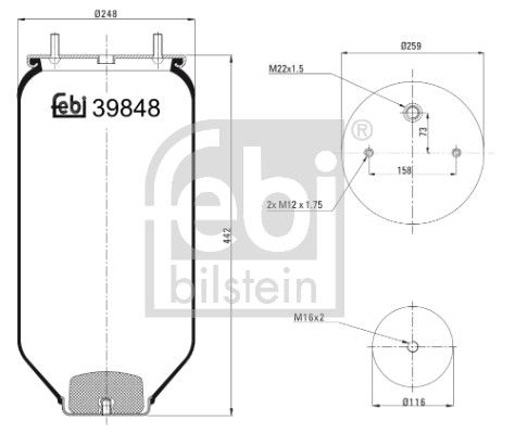 Febi Air Suspension Bellow 116mm
