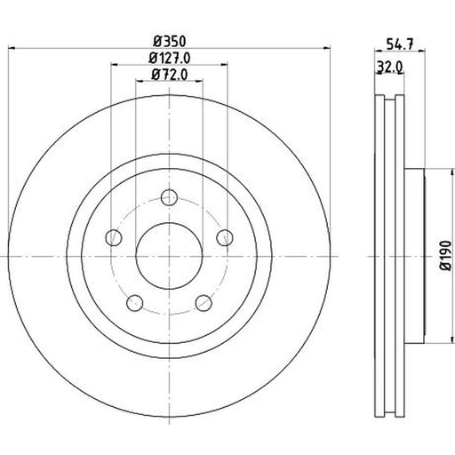 Mintex 2 x Externally Vented Front Brake Discs MDC2652