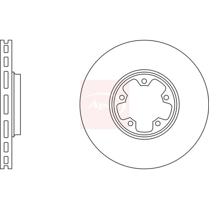 Apec 2 x Vented Front Brake Discs DSK2057