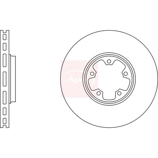 Apec 2 x Vented Front Brake Discs DSK2057