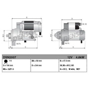 Denso Starter Motor 12V 4.8kW 11 Teeth DSN2007