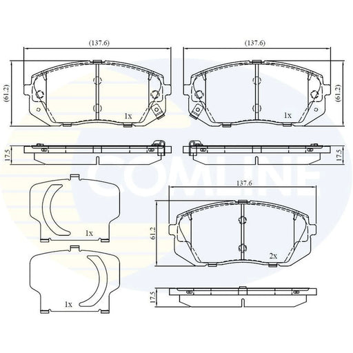 Comline 4 x Front Brake Pad Set CBP32529