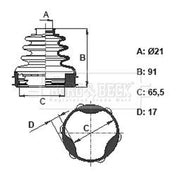 Borg & Beck Drive Shaft Bellow Kit Front Left BCB6108