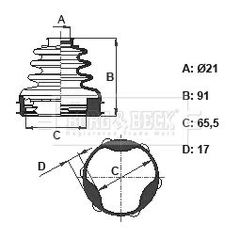 Borg & Beck Drive Shaft Bellow Kit Front Left BCB6108