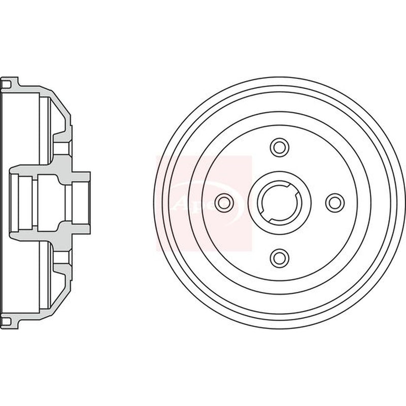 Apec Brake Drum Assembly Rear DRM9112