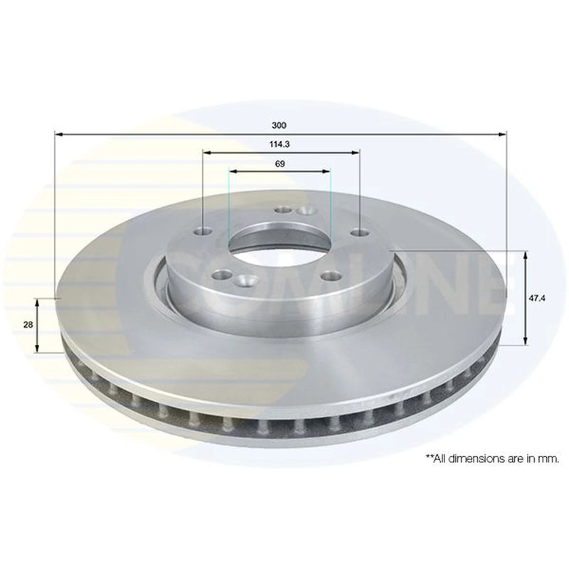 Comline 2 x Front Brake Discs ADC1089V
