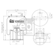 Febi Air Suspension Bellow 250mm 109089