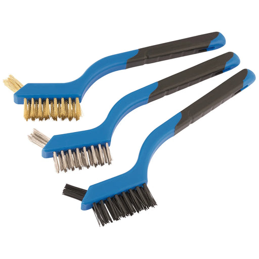 Draper Mini Brush Set 3 Piece - Nylon, Stainless Steel & Brass