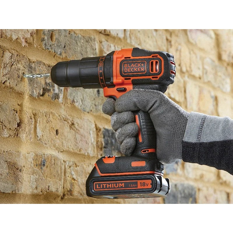 Black + Decker BCD700S1K 2 Gear Combi Drill 18V 1 x 1.5Ah Li-ion - BCD700S1K-GB