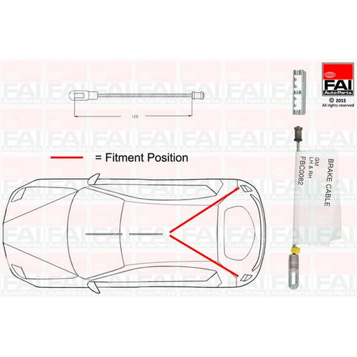 FAI Handbrake Cable Left Rear FBC0082