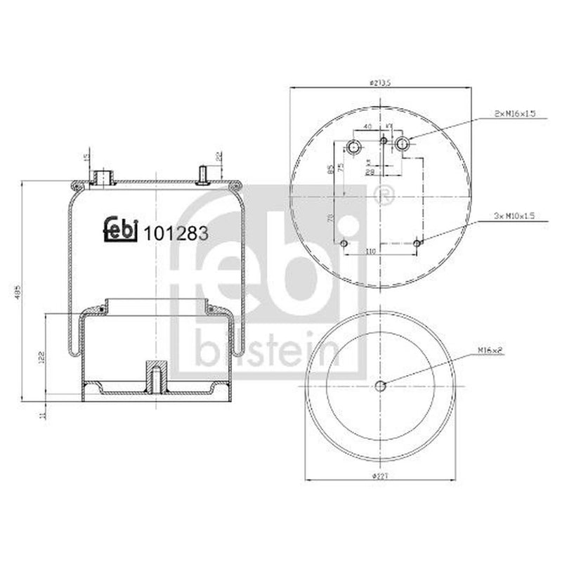 Febi Air Suspension Bellow 274mm 101283