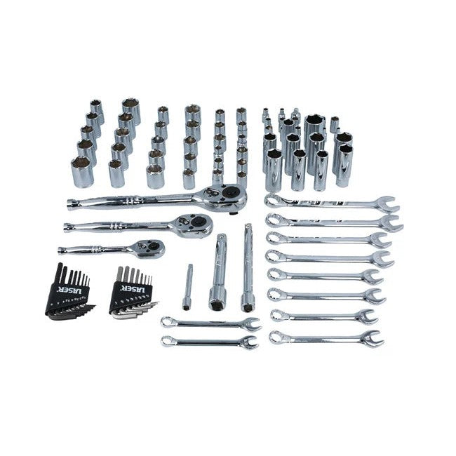 Laser Tools Socket and Spanner Set AF/Metric 1/4"D, 3/8"D, 1/2"D 89pc - PL