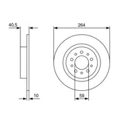 Bosch 2 x Solid Rear Brake Discs 0 986 479 C98