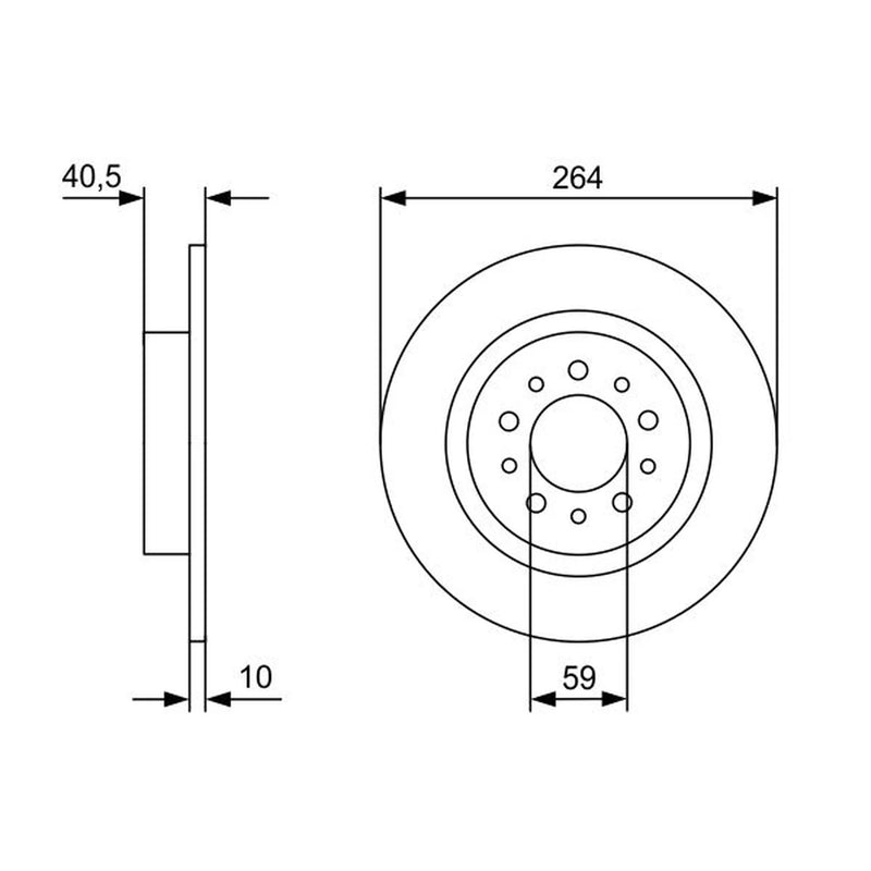 Bosch 2 x Solid Rear Brake Discs 0 986 479 C98