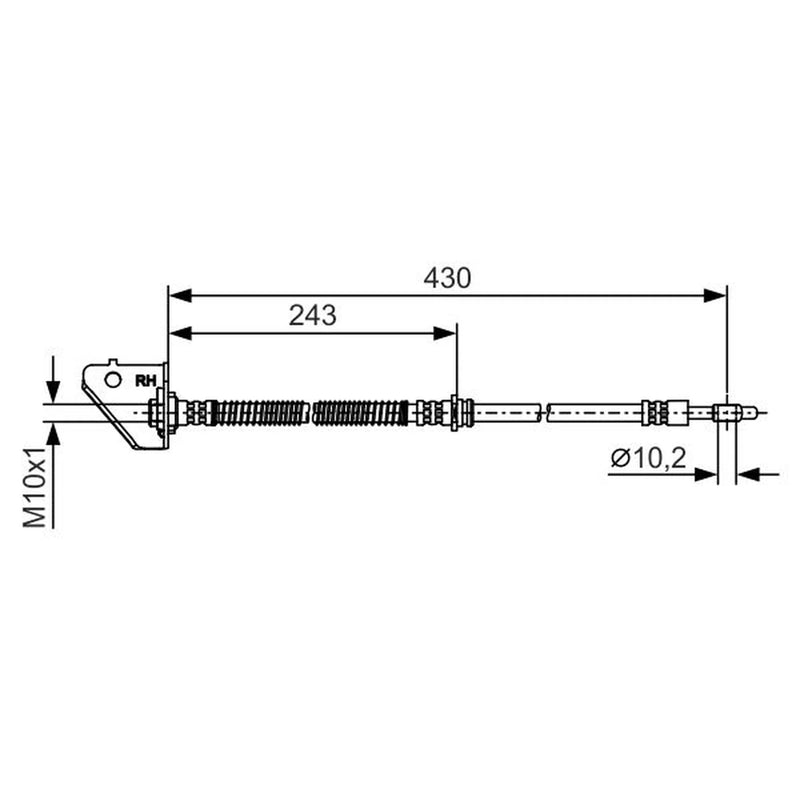 Bosch Brake Hydraulic Hose Line Front Right 1 987 481 B30