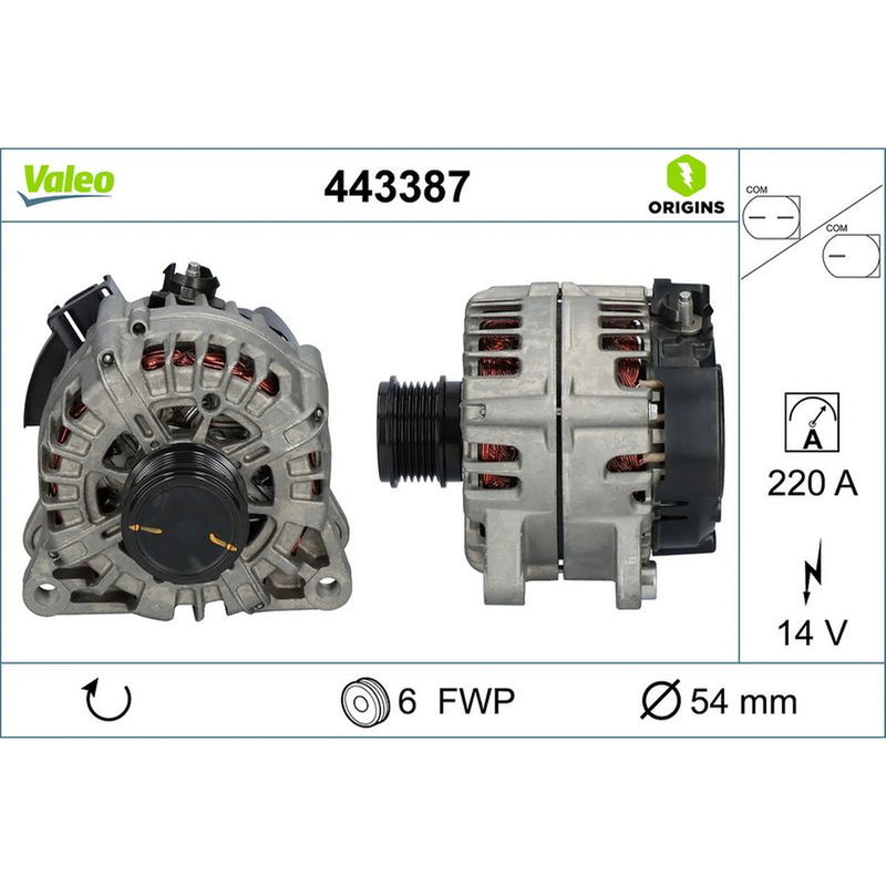 Valeo Car Alternator 12V 443387