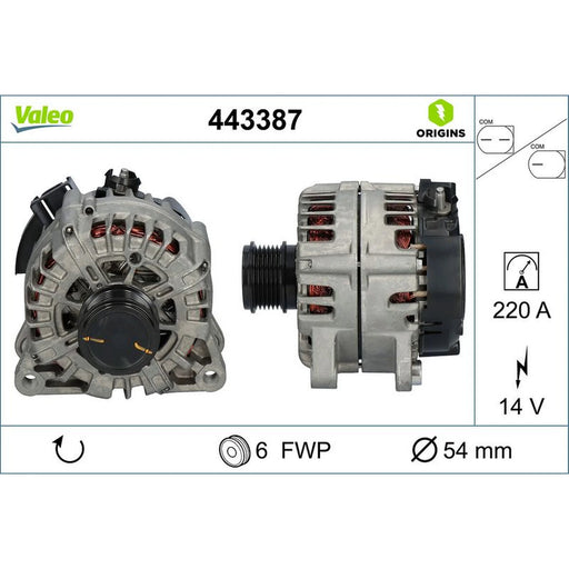 Valeo Car Alternator 12V 443387