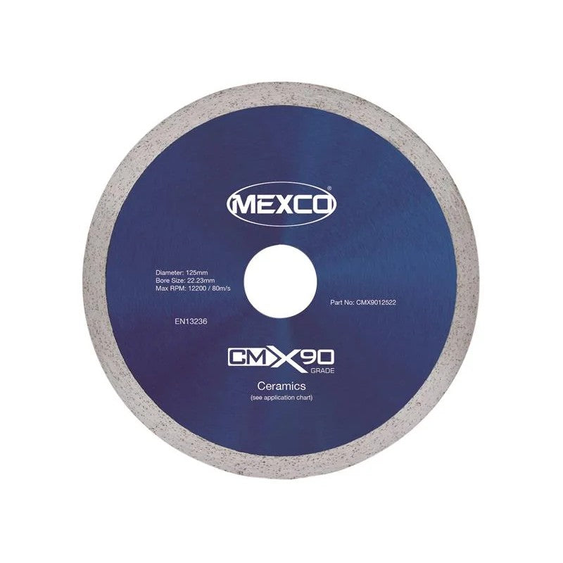 MEXCO X90 Grade Ceramic Materials Diamond Blade 125 x 22mm - CMX9012522