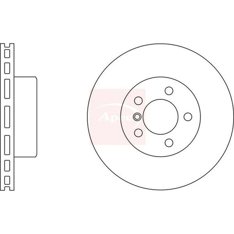 Apec 2 x Vented Front Brake Discs DSK2299