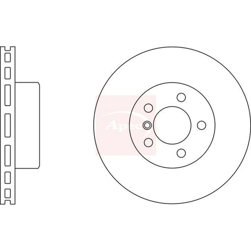 Apec 2 x Vented Front Brake Discs DSK2299