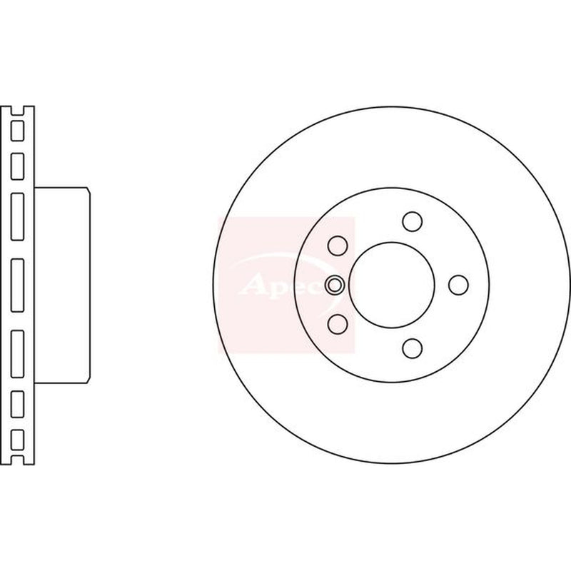Apec 2 x Vented Front Brake Discs DSK2299